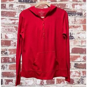 Faded  Glory Red Hooded Thermal top XL